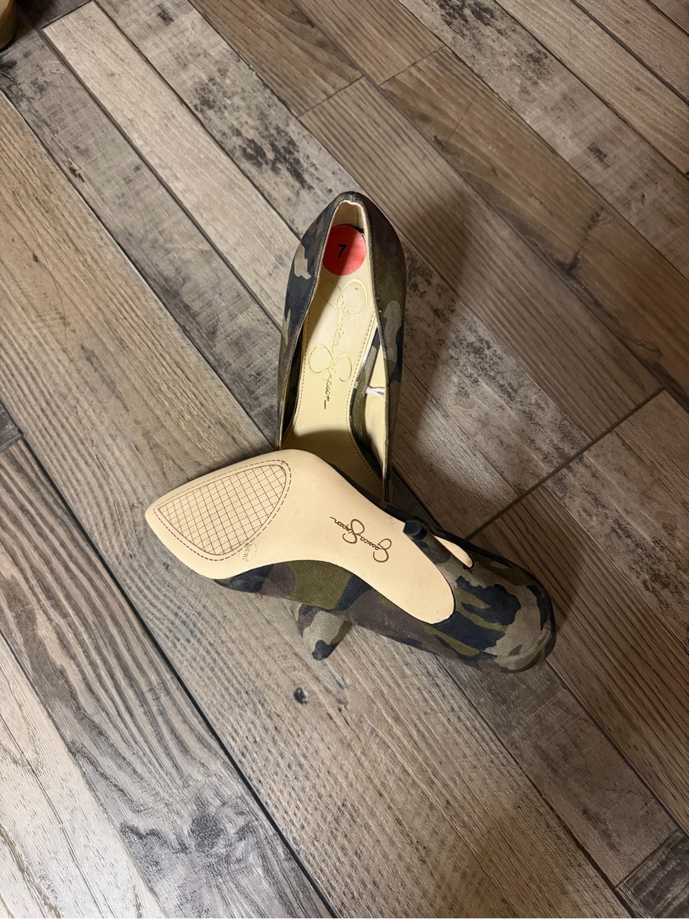 Jessica Simpson Camouflage Pointed Toe Stiletto Pumps - Olive, Brown, Black